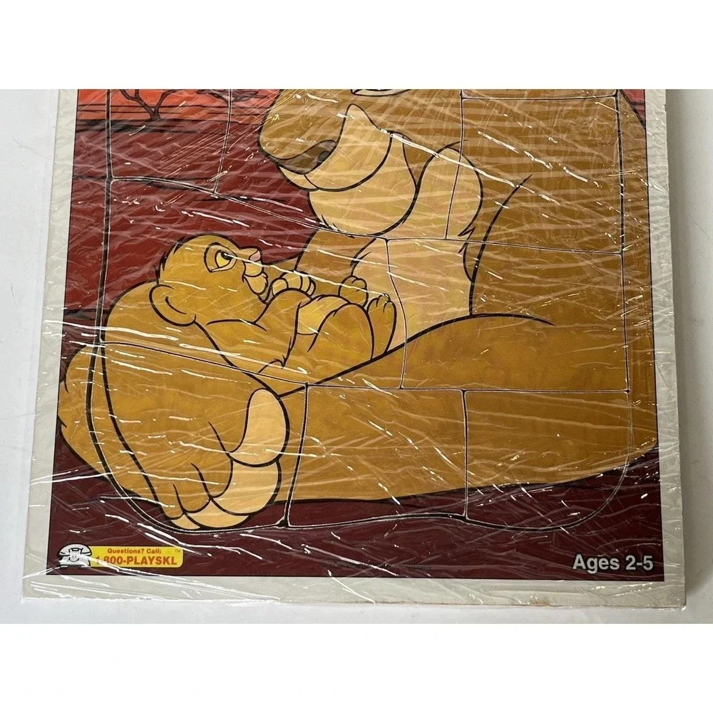 WOODEN PLAYSKOOL LION KING PUZZLE - 359-07 Vintage 90's Simba Sarabi 10 Pieces